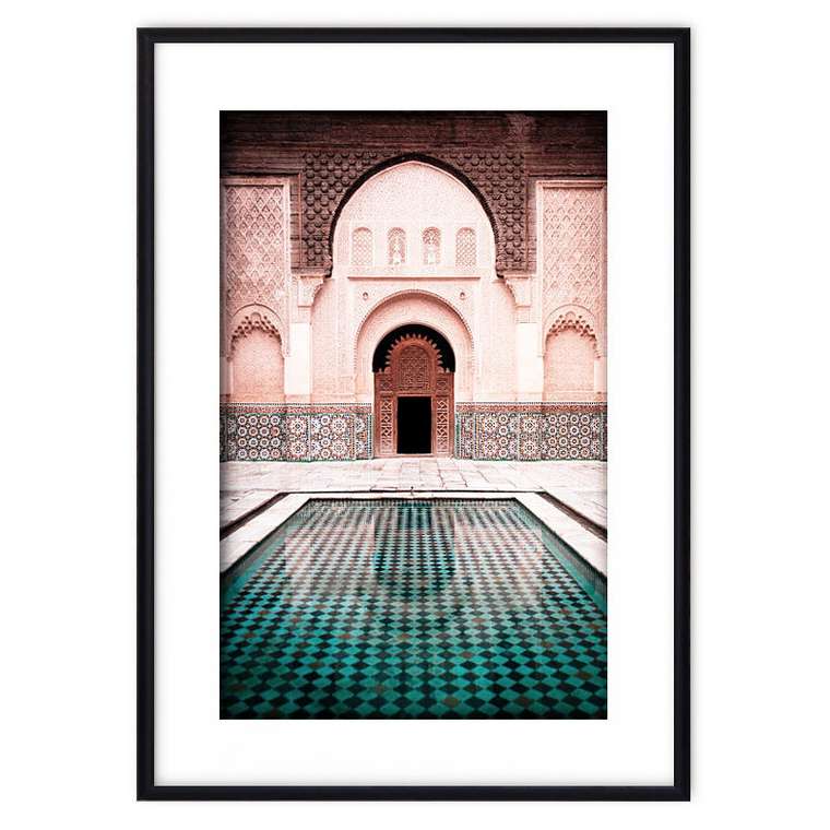 Постер в рамке Внутренний двор Марокко 21х30 см
