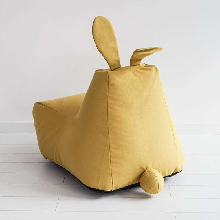 Кресло детское заяц-большой желтого цвета