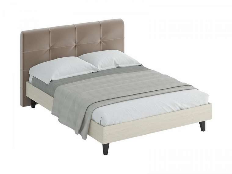 Кровать "Queen Anna" с бежево-серым изголовьем 160х200 см