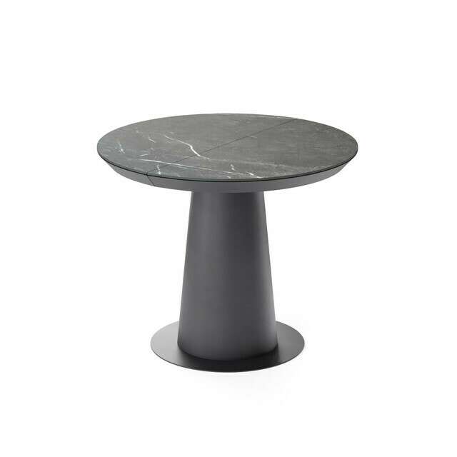 Раздвижной обеденный стол Зир S со столешницей цвета черный мрамор