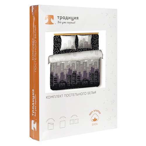 КПБ Традиция евро, 100 % хлопок, пл. 125 гр./кв.м. 'Манхеттен'