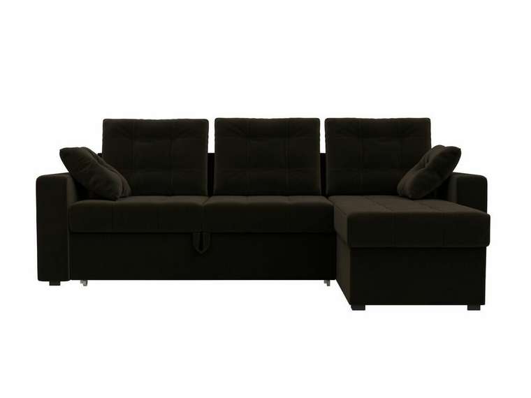 Угловой диван-кровать Камелот коричневого цвета правый угол