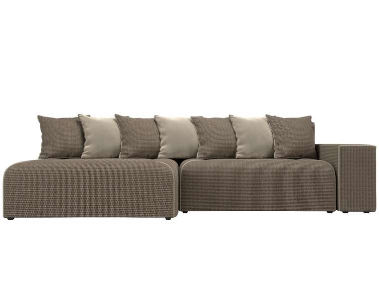 Угловой диван-кровать Кёльн бежево-коричневого цвета левый угол