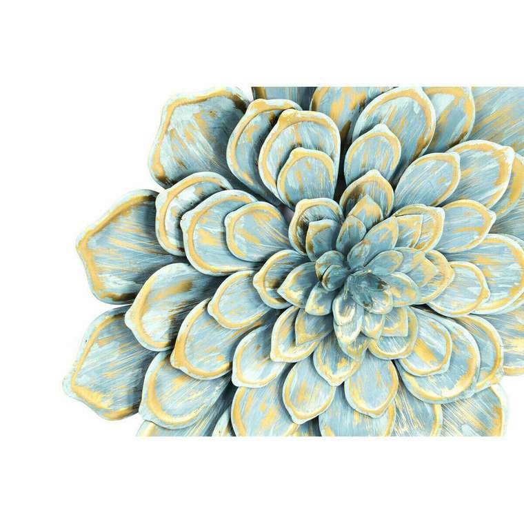 Настенный декор 61 x 8 x 61 cm Цветок Синий Оранжевый Shabby Chic (2 штук)