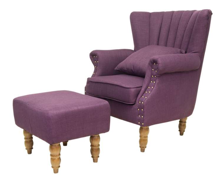 Кресло с пуфом Lab violet