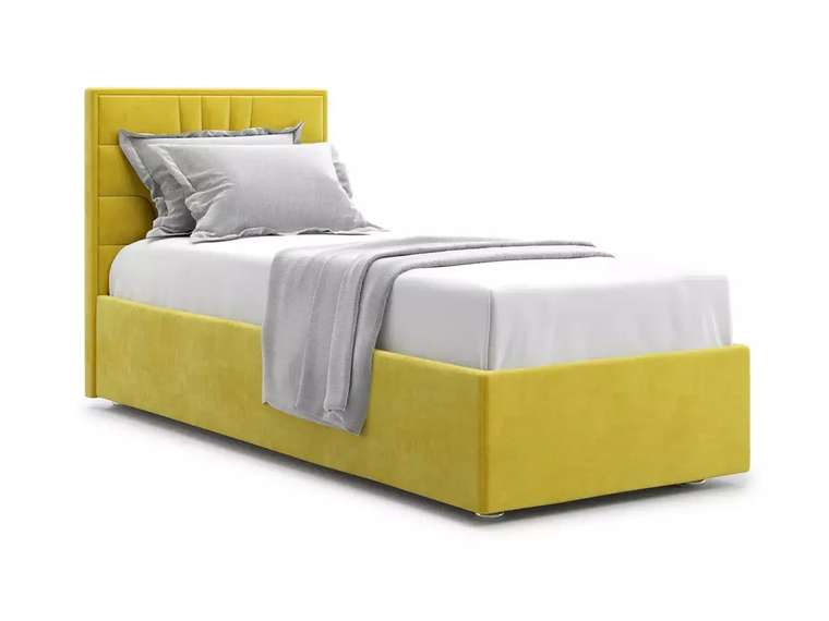 Кровать Premium Milana 90х200 желтого цвета с подъемным механизмом