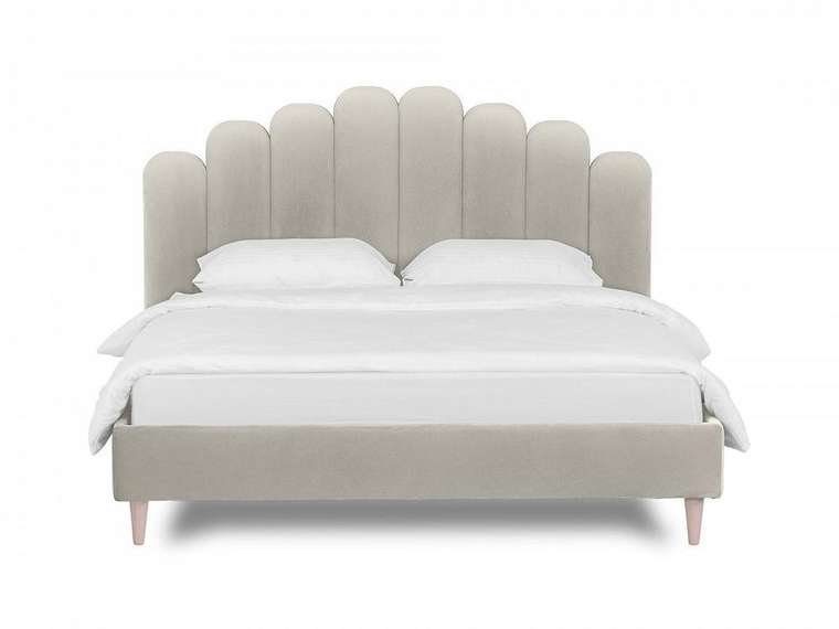 Кровать Queen II Sharlotta L 160х200 светло-серого цвета 