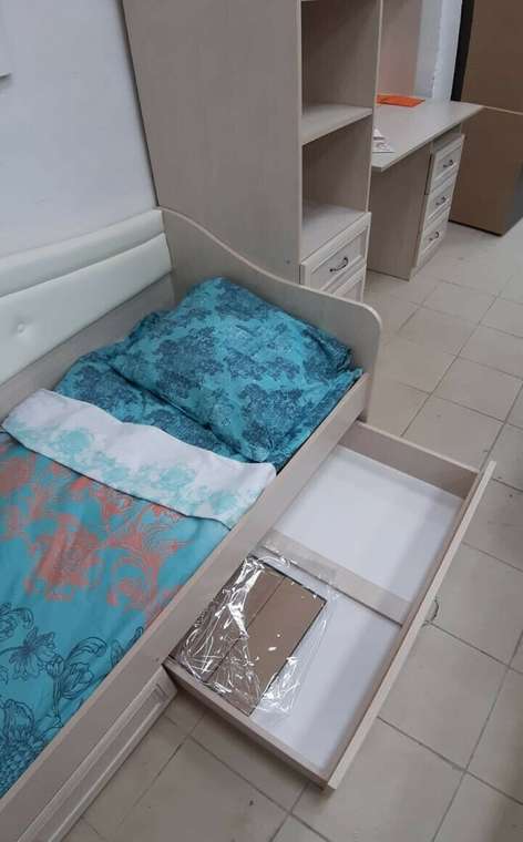 Кровать-софа с ящиками Верона 80х200 бежевого цвета