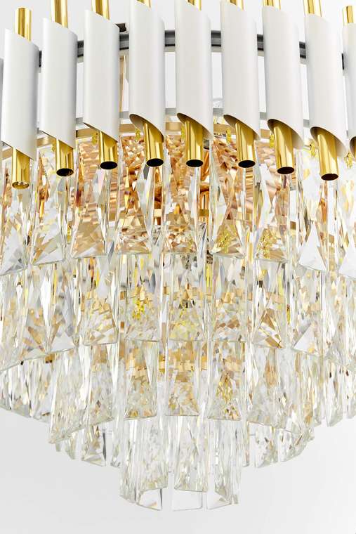Хрустальная подвесная люстра Lumina Deco Funneli LDP 6003-500 WT+F.GD