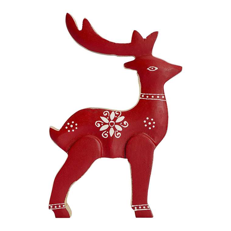 Декор новогодний Reindeer Rudolph красного цвета