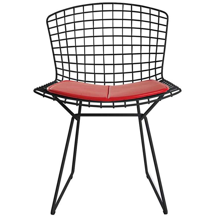 Стул Bertoia Black, красный