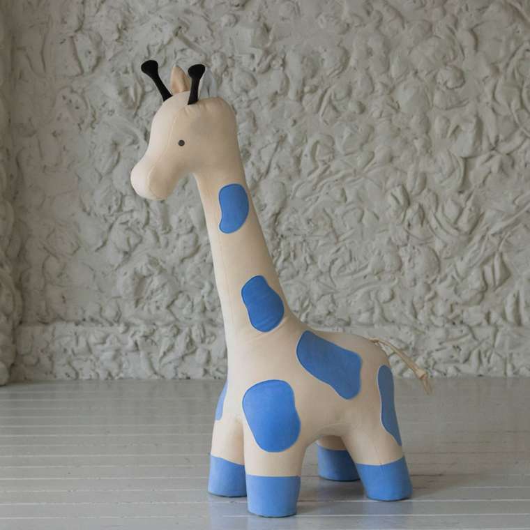 Детский пуф Жираф бежево-голубого цвета