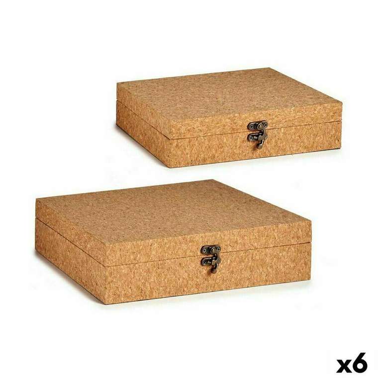 Набор декоративных коробок Коричневый Kорка Деревянный MDF (6 штук)