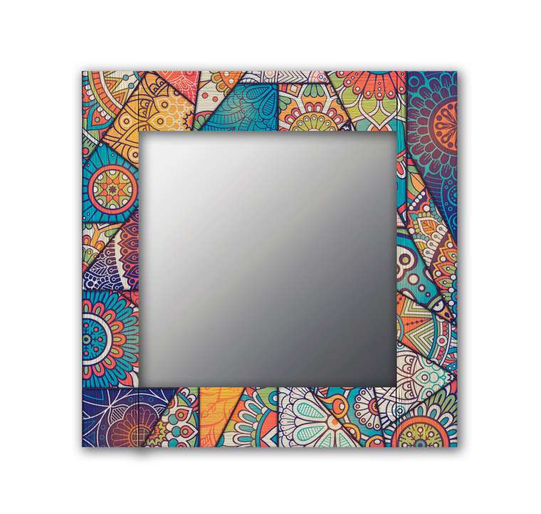 Настенное зеркало Калейдоскоп 50х65 голубого цвета