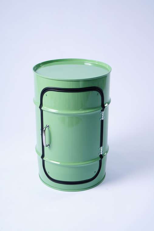 Тумба для хранения-бочка светло-зеленого цвета