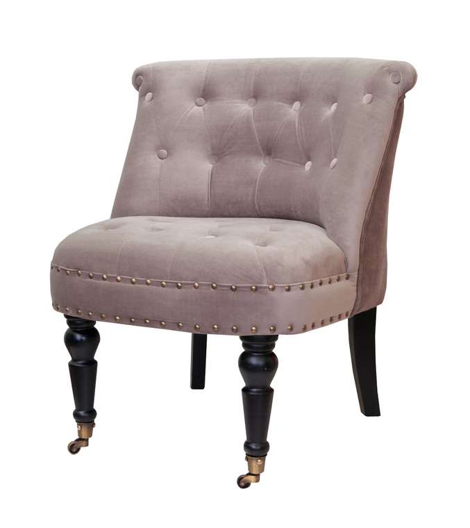 Низкое кресло Aviana taupe velvet светло-коричневого цвета