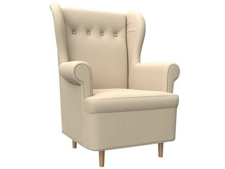 Кресло Торин бежевого цвета (экокожа)
