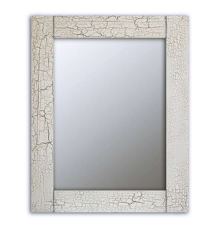 Настенное зеркало Кракелюр 50х65 цвета слоновая кость