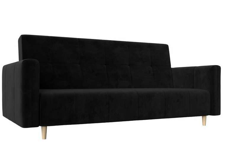 Прямой диван-кровать Вест черного цвета