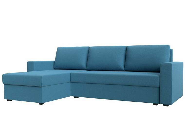 Угловой диван-кровать Траумберг Лайт голубого цвета левый угол