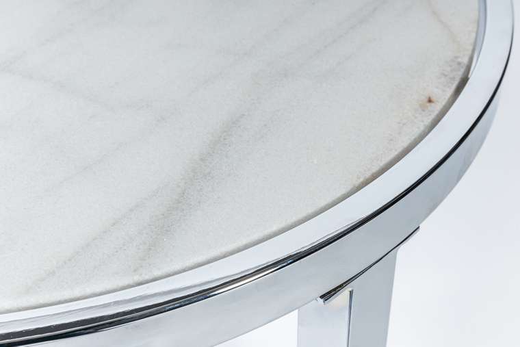 Кофейный столик Glossy с основанием серебряного цвета