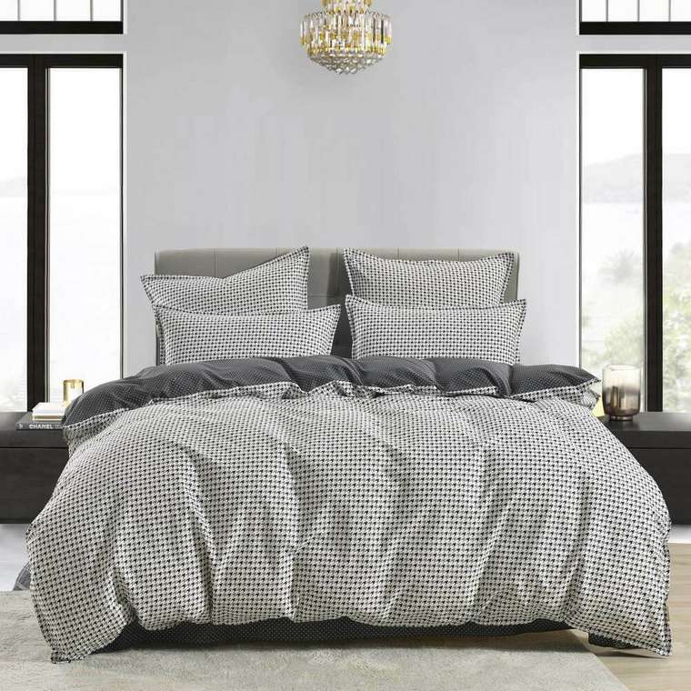 Комплект постельного белья Пикасо мини 200х220 бело-серого цвета
