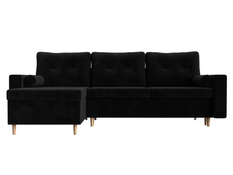 Угловой диван-кровать Белфаст черного цвета левый угол