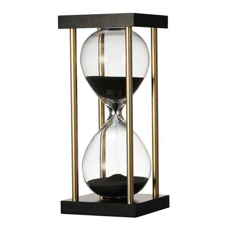 Песочные часы 15 м черно-золотого цвета