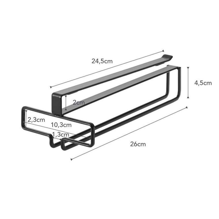 Подвесной держатель для бокалов Tower черного цвета