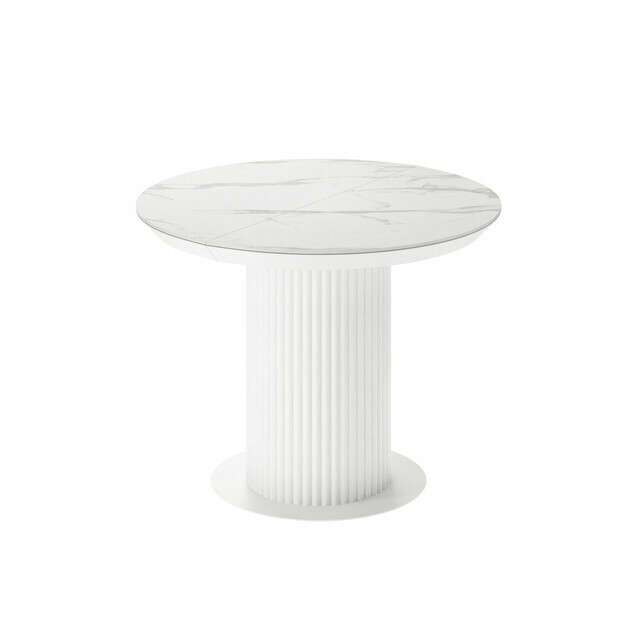 Раздвижной обеденный стол Фрах S со столешницей цвета белый мрамор