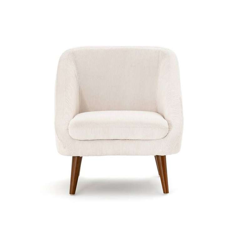 Кресло из вельвета Smon светло-бежевого цвета