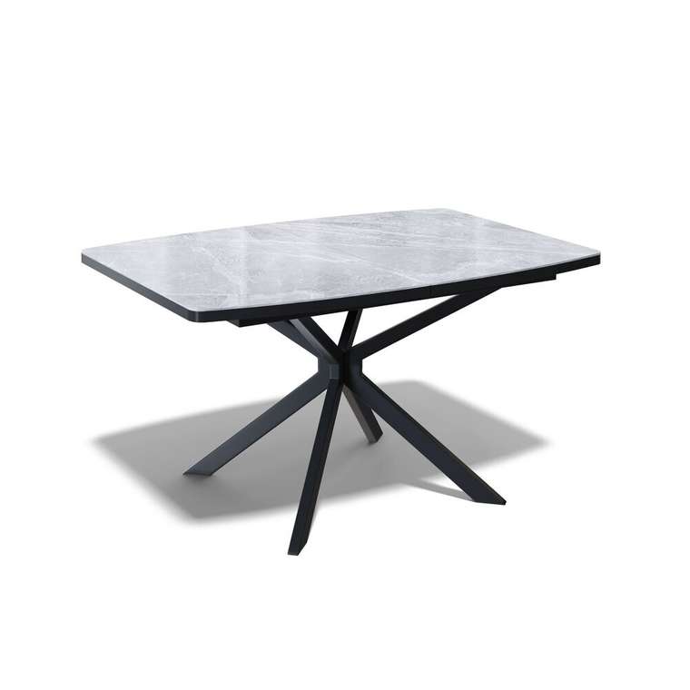 Раздвижной обеденный стол BR1200 серо-черного цвета