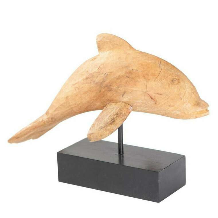 Декоративная фигура Натуральный Металл Древесина манго дельфин 17 x 27 x 35 cm