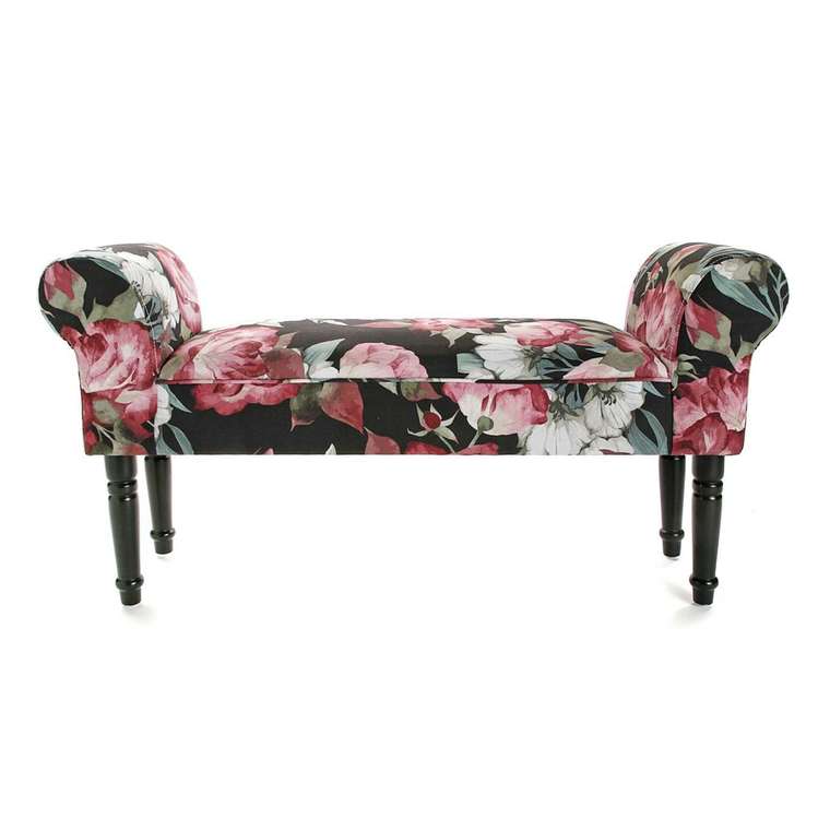 Банкетка Pink Flowers из полиэстера и дерева 