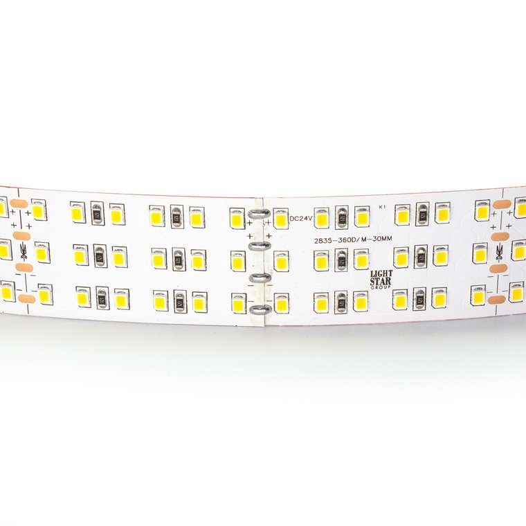 Лента LIGHTSTAR LED 24V 44W 360leds/M 3000LM/M 3000K IP20 1шт = 5м