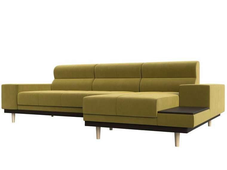 Угловой диван-кровать Леонардо желтого цвета правый угол