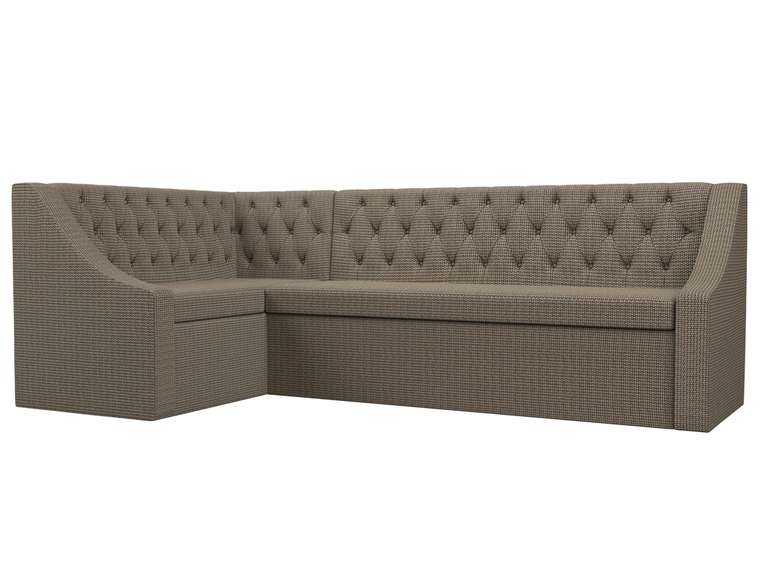 Угловой диван-кровать Мерлин бежево-коричневого цвета левый угол