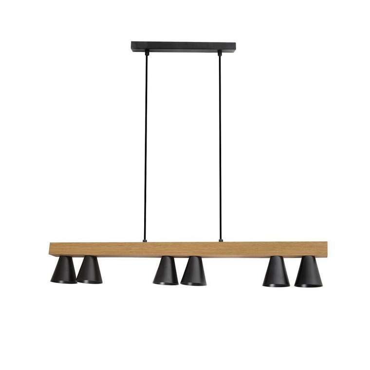 подвесная люстра Piffero светлокоричневый металл, дерево 6*GU10LED*5W, excluded