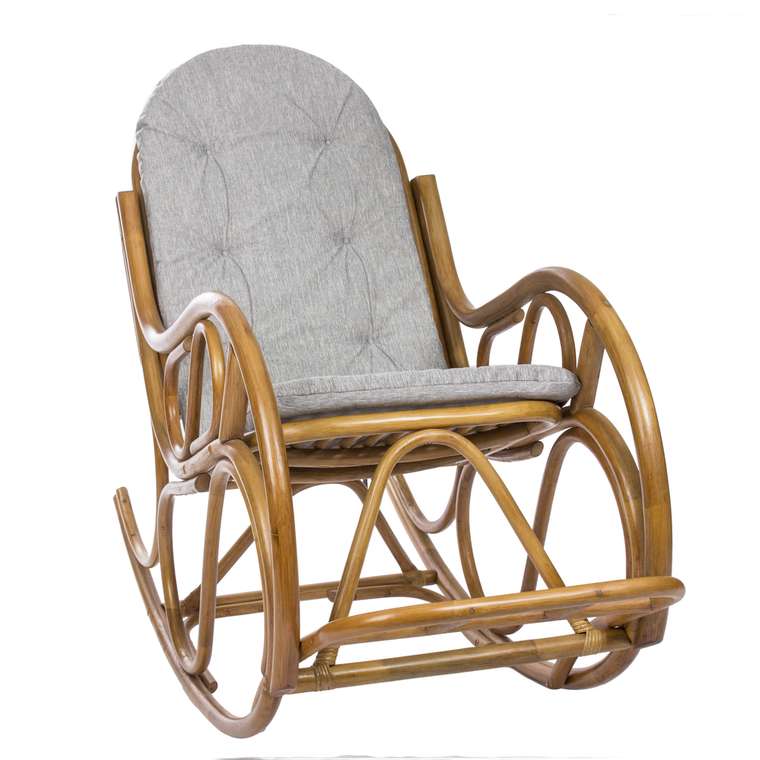 Кресло-качалка Classic с подушкой коньяк