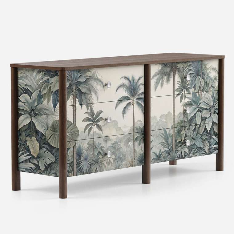 Комод Bergen BG005 коричневого цвета с принтом