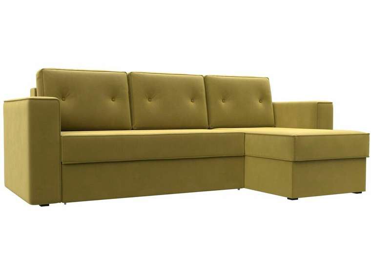 Угловой диван-кровать Принстон желтого цвета правый угол 