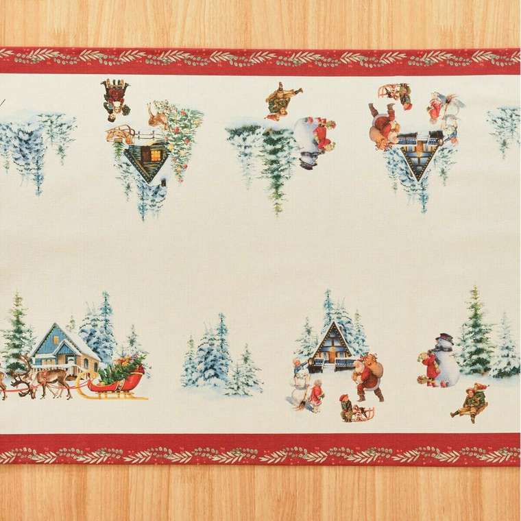 Настольная дорожка Christmas Landscape Разноцветный 45 x 140 см