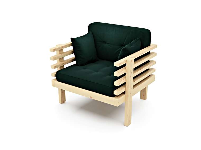 Кресло Стоун темно-зеленого цвета
