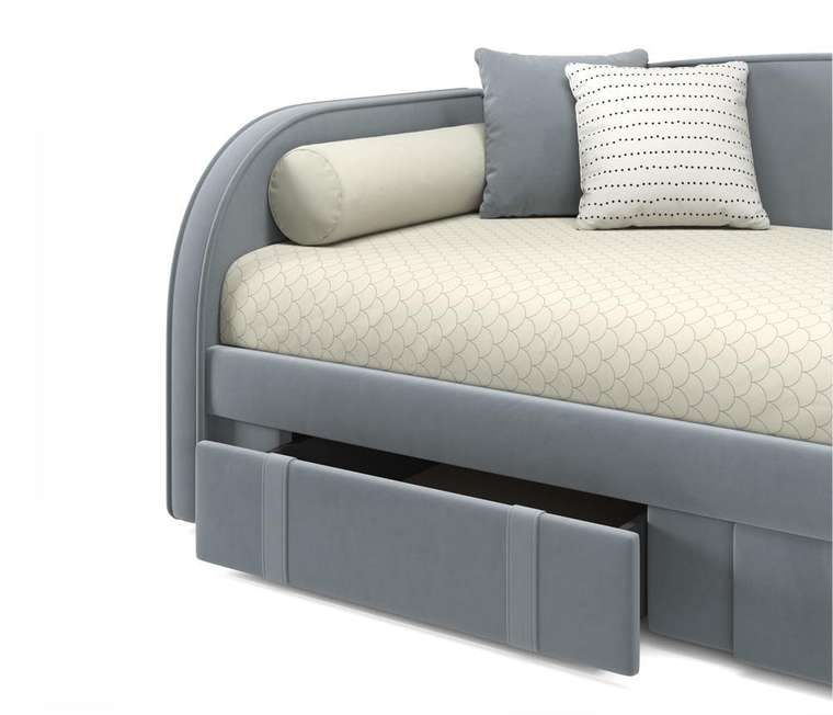 Кровать Elda 90х200 серого цвета с ортопедическим основанием