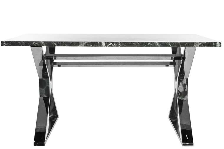 Обеденный стол на стальном основании со столешницей из искусственного мрамора 