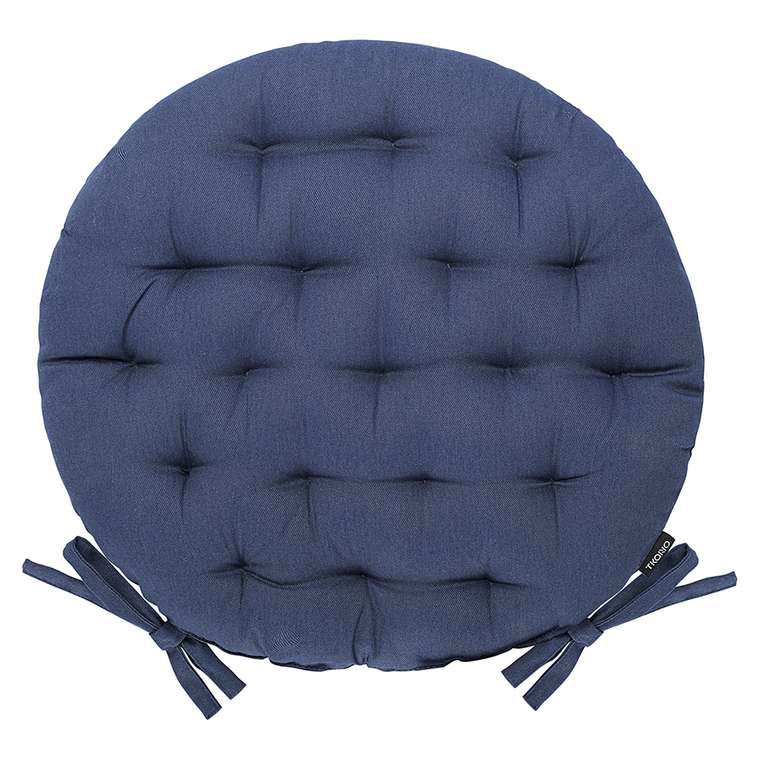 Круглая подушка на стул Essential 40х40 синего цвета