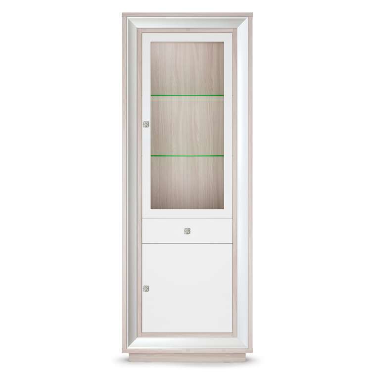 Шкаф-витрина Прато бело-бежевого цвета 