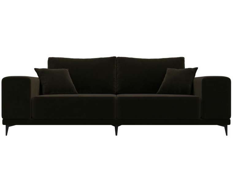 Прямой диван Льюес темно-коричневого цвета