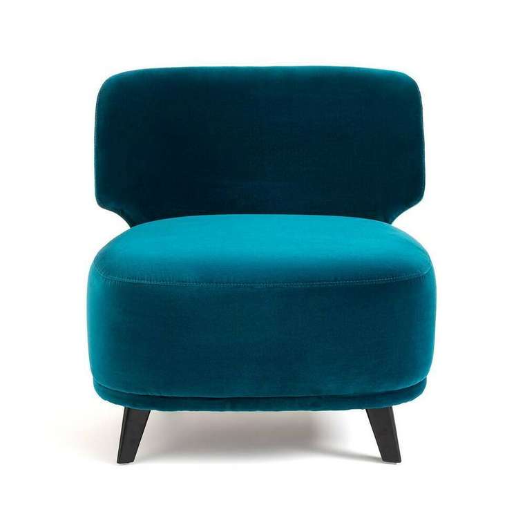 Кресло из велюра Odalie синего цвета