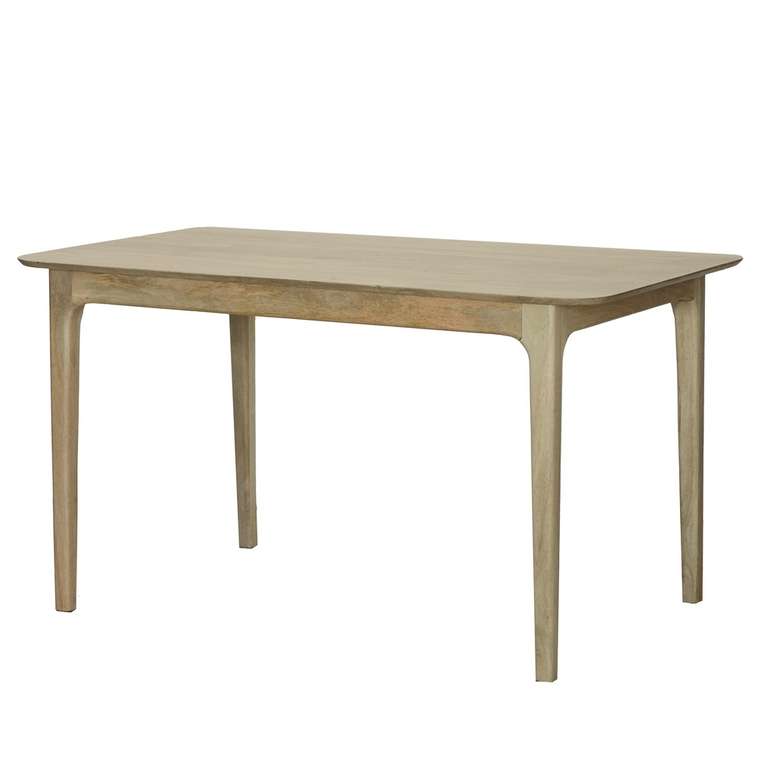 Обеденный стол из массива Милна бежевого цвета